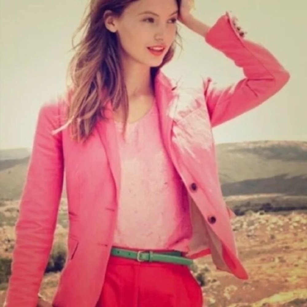 J. Crew Factory schoolboy red linen blazer 8 NWT